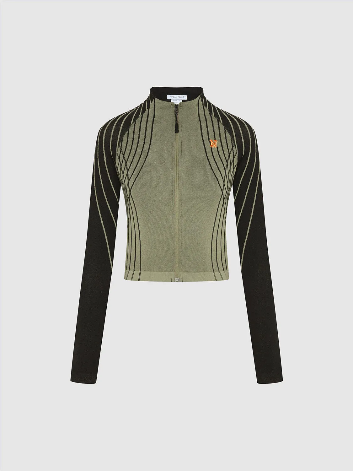 Zipper Front Skinny Knitted Cardigan sold by Urban Revivo product image thumbnail 2