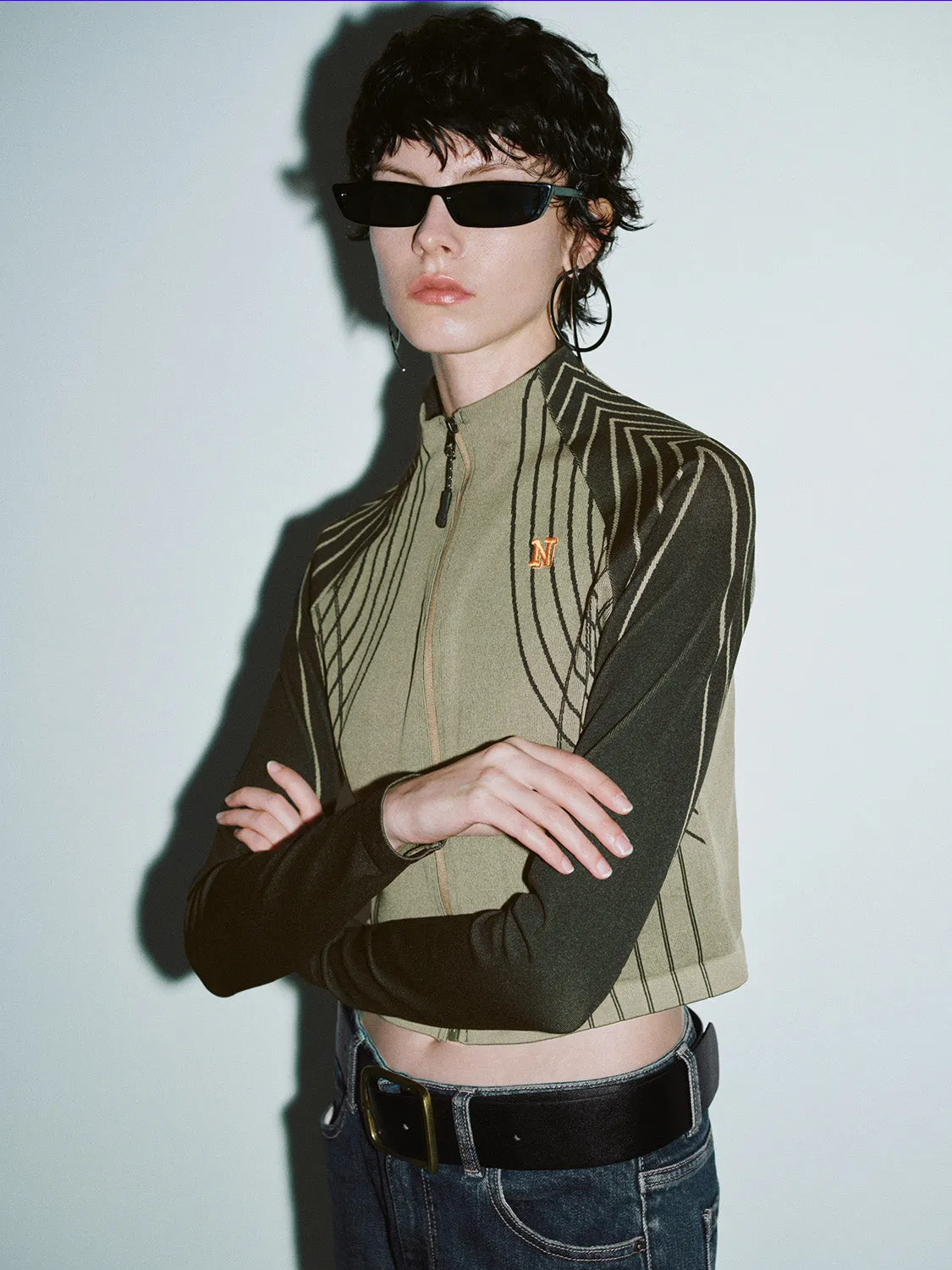 Zipper Front Skinny Knitted Cardigan sold by Urban Revivo product image thumbnail 3