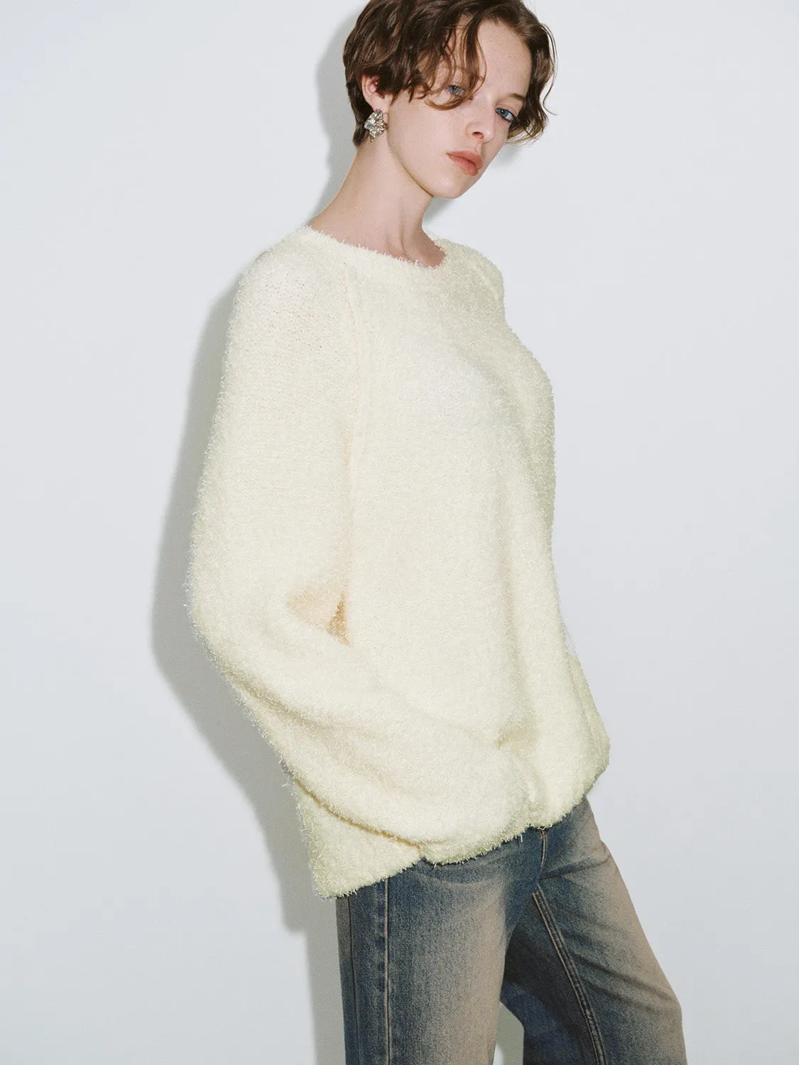 Crew Neck Loose Knitted T-Shirt sold by Urban Revivo product image thumbnail 3