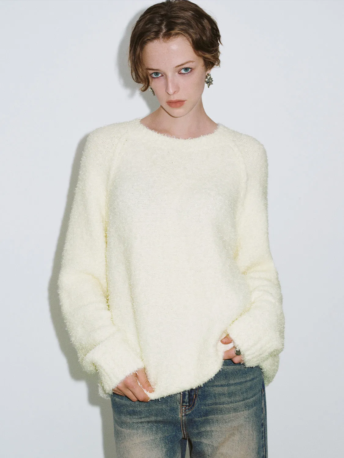 Crew Neck Loose Knitted T-Shirt sold by Urban Revivo