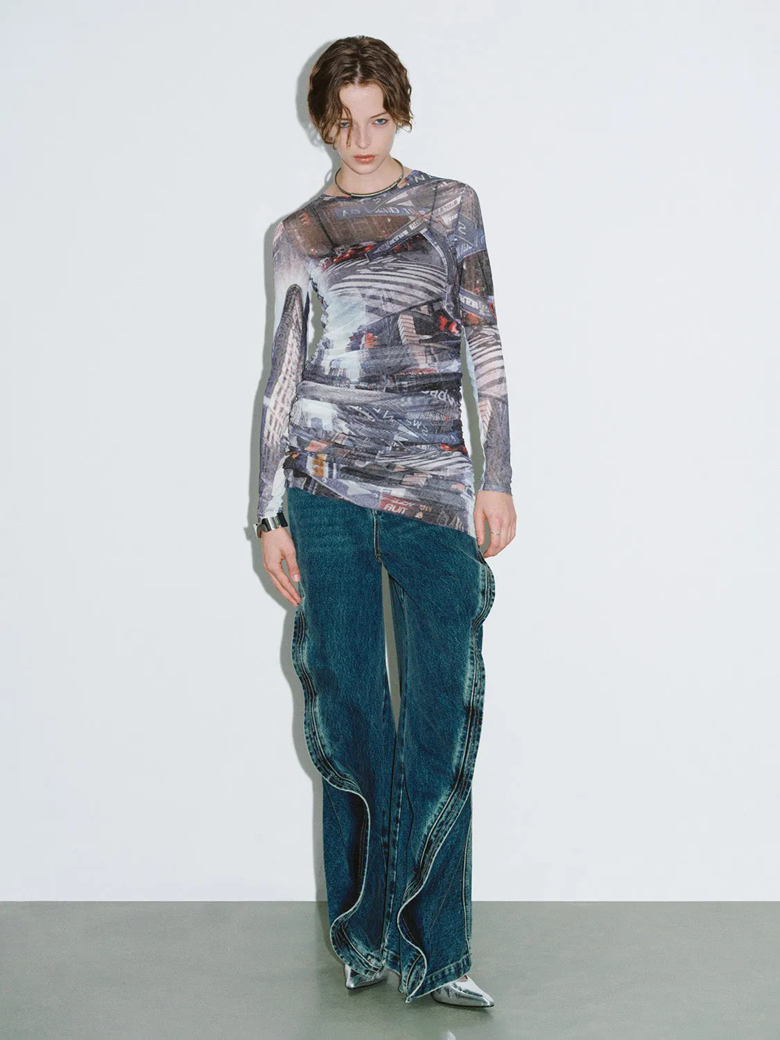 Printed Crew Neck Skinny Dress sold by Urban Revivo product image thumbnail 5