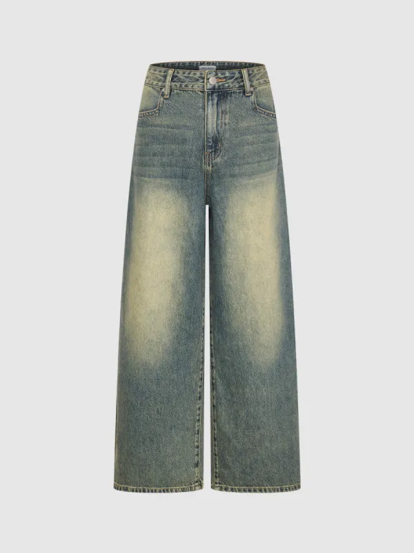 Wide-Leg Loose Jeans sold by Urban Revivo