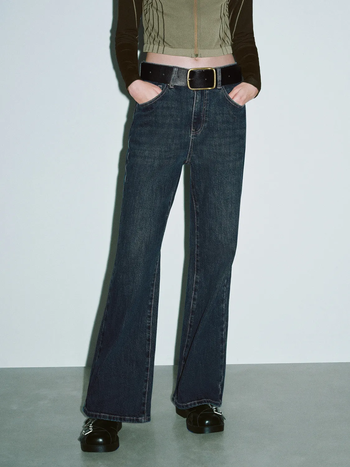Flare Jeans With Belt sold by Urban Revivo product image thumbnail 2