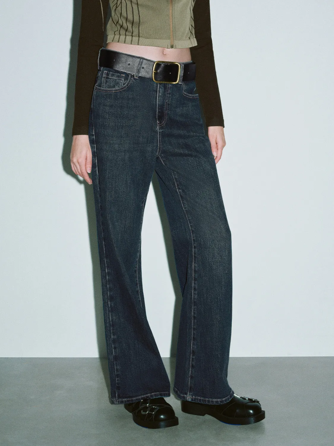 Flare Jeans With Belt sold by Urban Revivo product image thumbnail 3