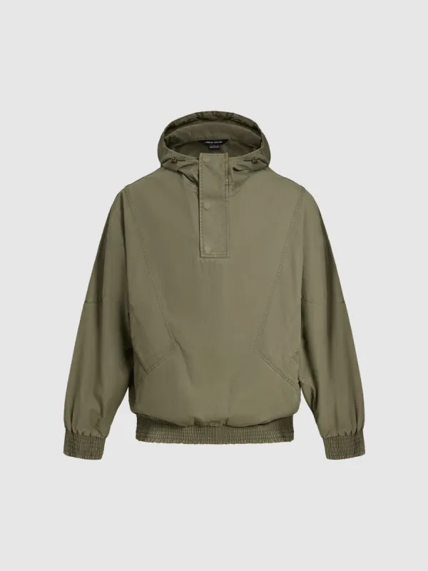 Hooded Oversized Overhead Shirt sold by Urban Revivo
