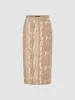 Printed Midi Straight Skirt sold by Urban Revivo