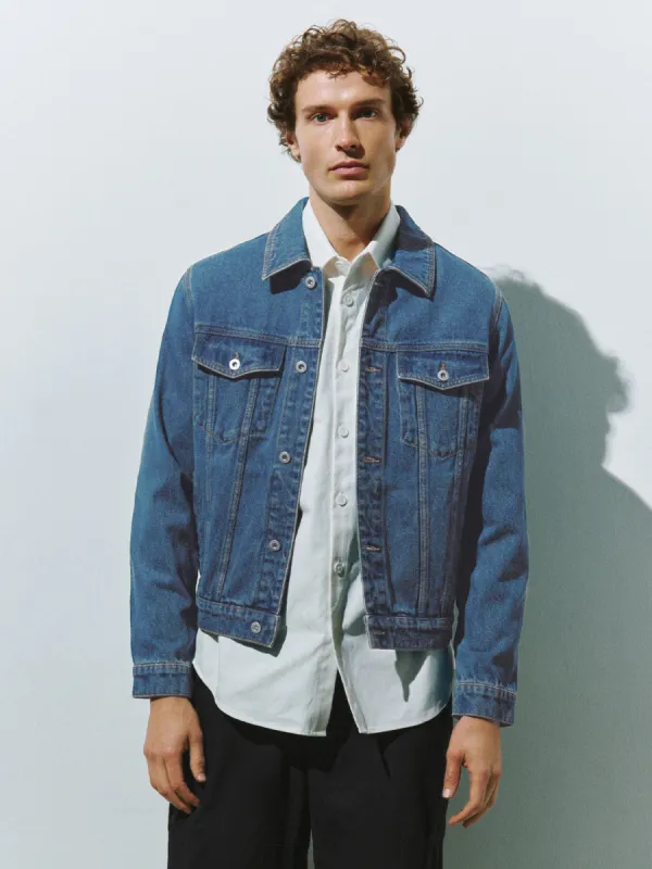 Button Up Denim Jacket sold by Urban Revivo