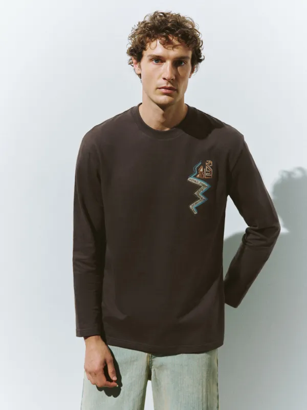 Printed Crew Neck Loose T-Shirt sold by Urban Revivo