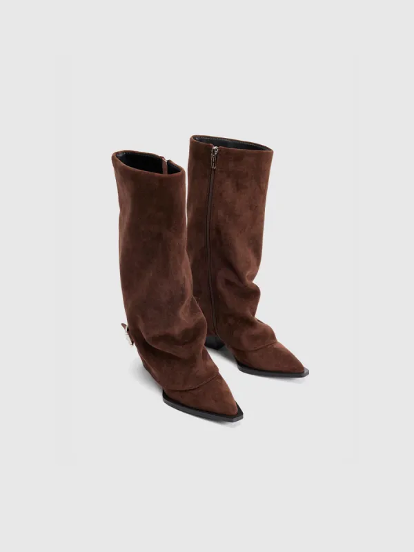 Pointed Toe Suede Knee Boots sold by Urban Revivo