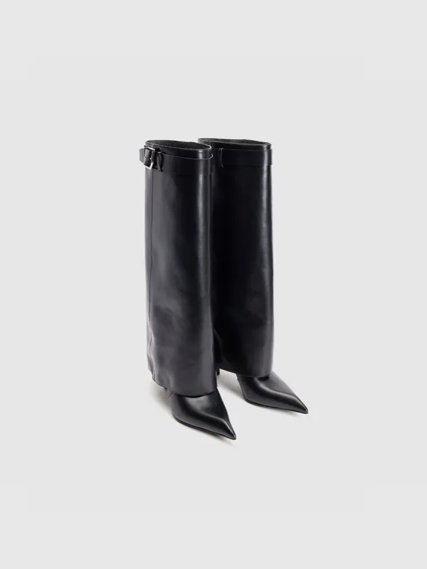 Pointed Toe Vegan Leather Knee Boots sold by Urban Revivo