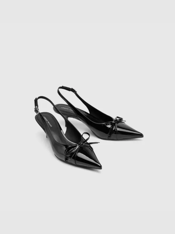 Pointed Toe Vegan Leather Heeled Slingbacks sold by Urban Revivo