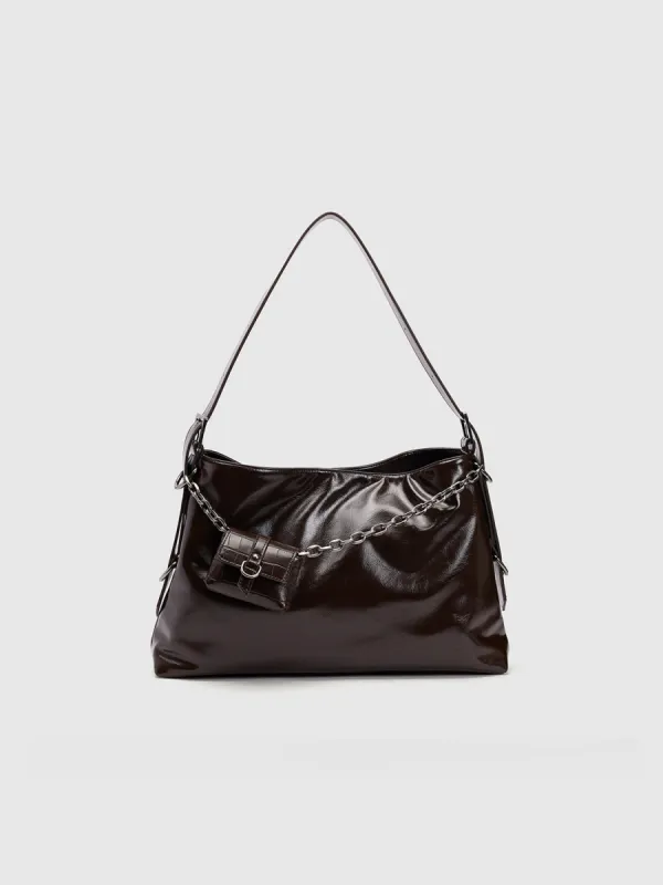 Vegan Leather Shoulder Bag With Earphone Case sold by Urban Revivo
