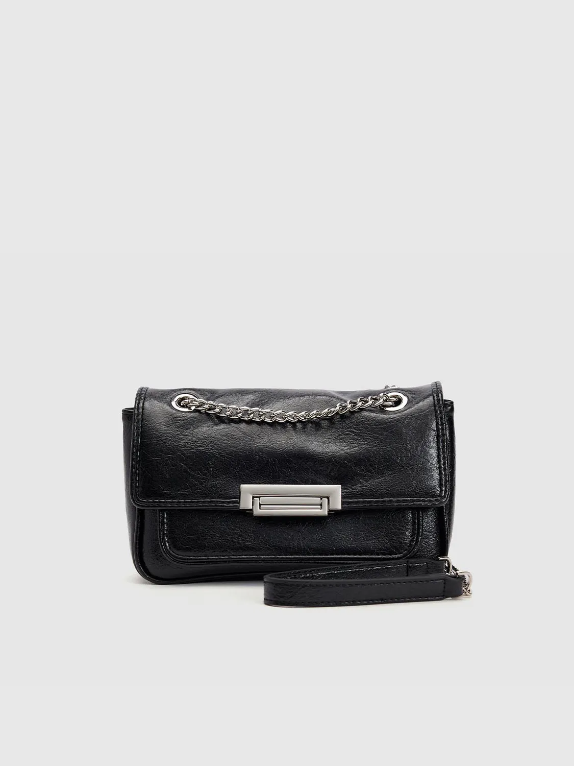Chained Vegan Leather Shoulder Bag sold by Urban Revivo