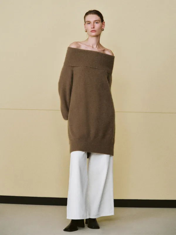 Off-Shoulder Loose Knitted T-Shirt sold by Urban Revivo
