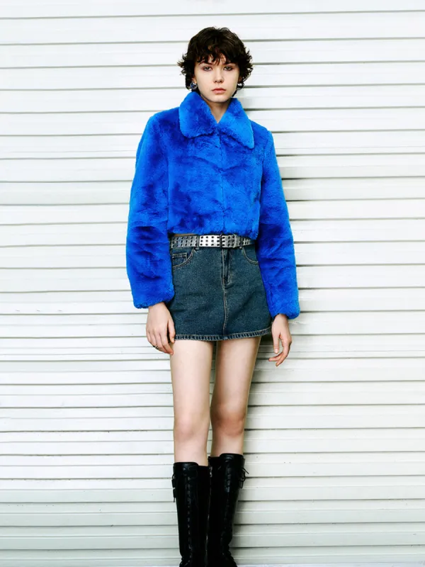 Cropped Straight Furry Coat sold by Urban Revivo