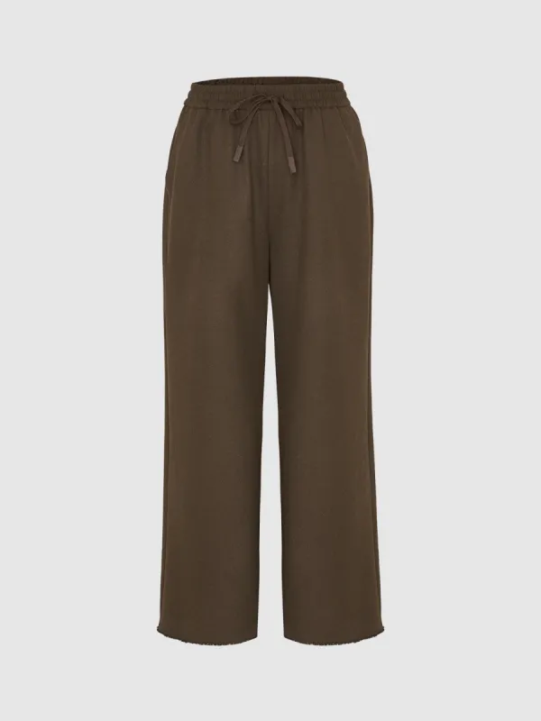Drawstring Waist Straight Pants sold by Urban Revivo