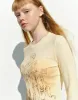 Printed Crew Neck Skinny T-Shirt sold by Urban Revivo