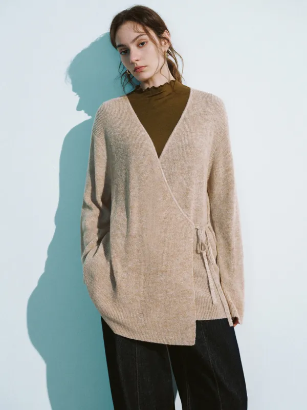 Wrapped V-Neck Loose Knitted Cardigan sold by Urban Revivo
