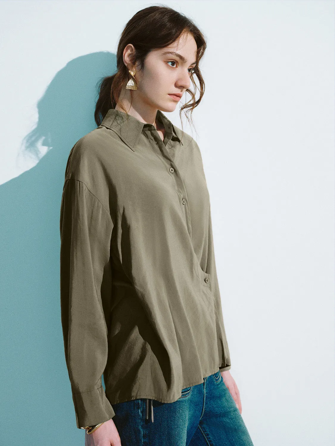 Button Up Loose Shirt sold by Urban Revivo product image thumbnail 3