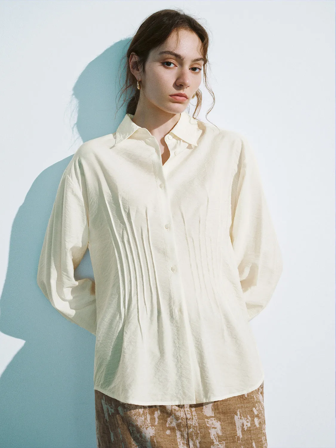 Textured Button Up Loose Shirt sold by Urban Revivo
