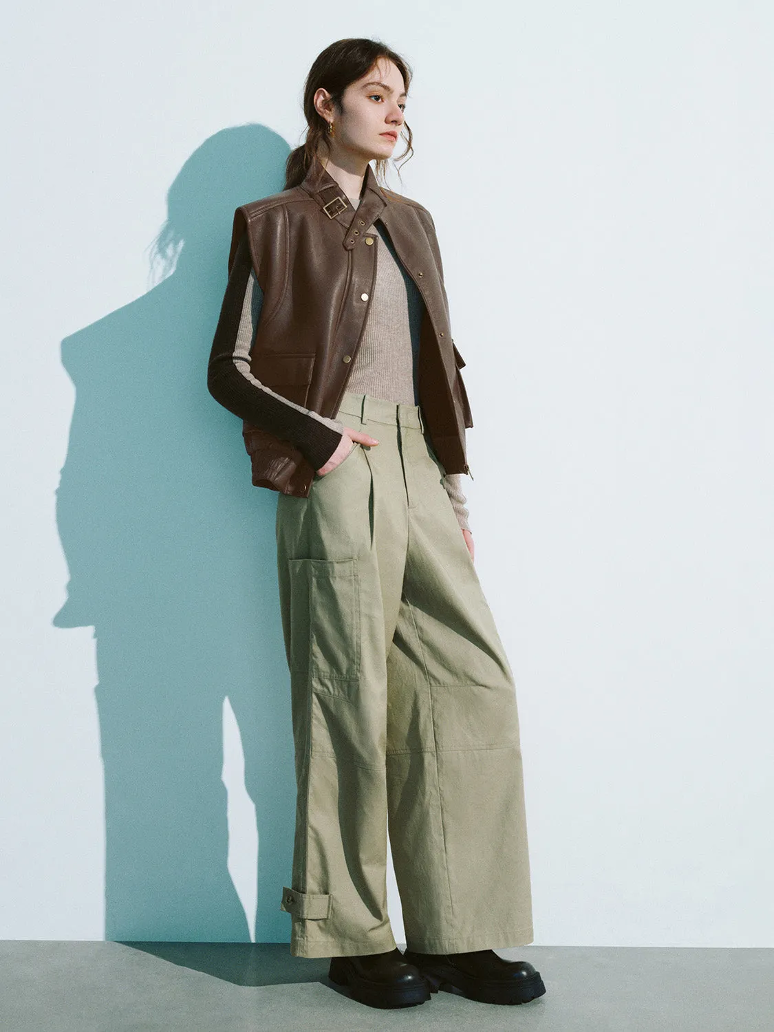 Press Button Vegan Leather Vest sold by Urban Revivo product image thumbnail 5