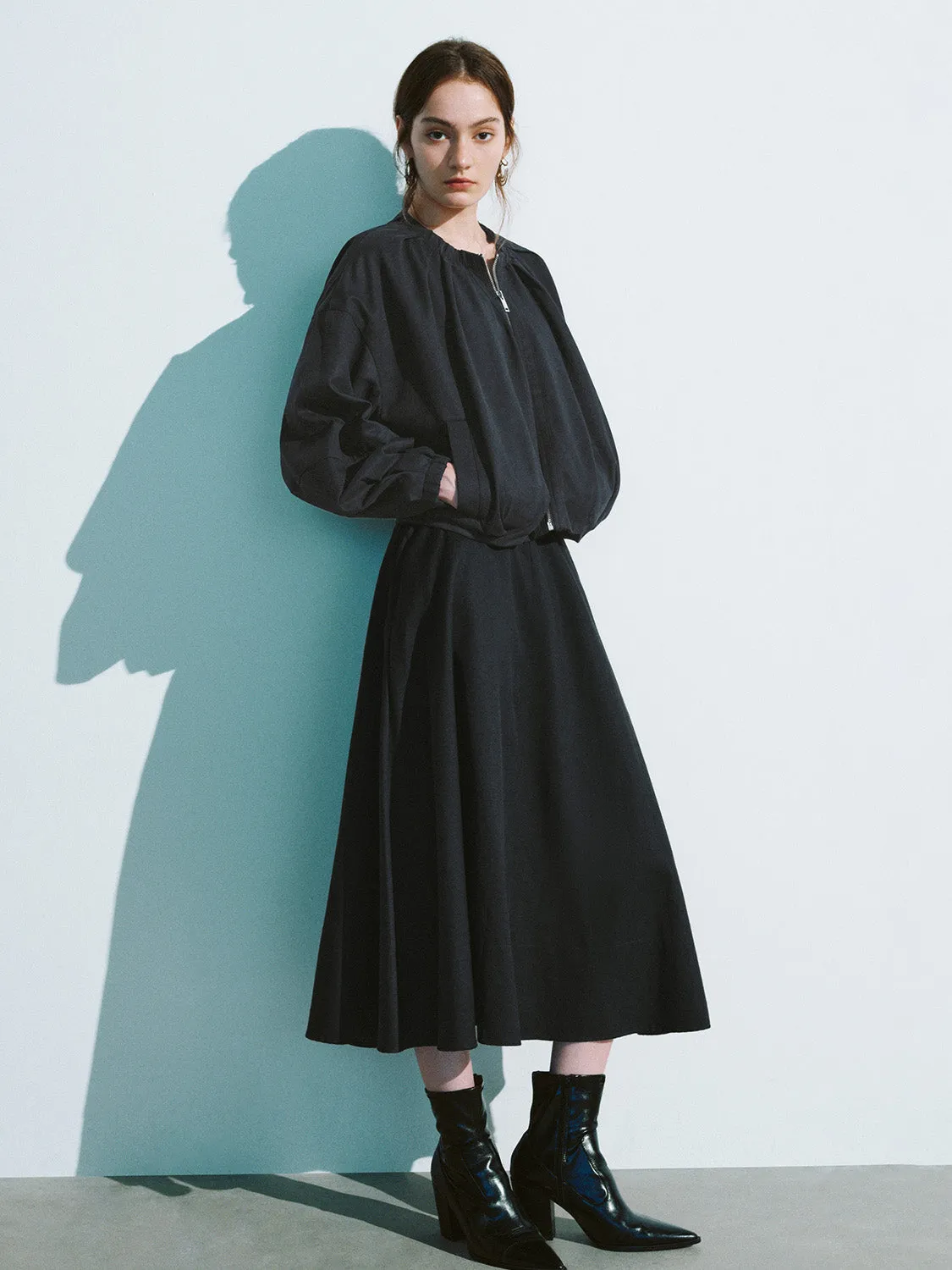 Zipper Front Crew Neck Oversized Jacket sold by Urban Revivo product image thumbnail 5