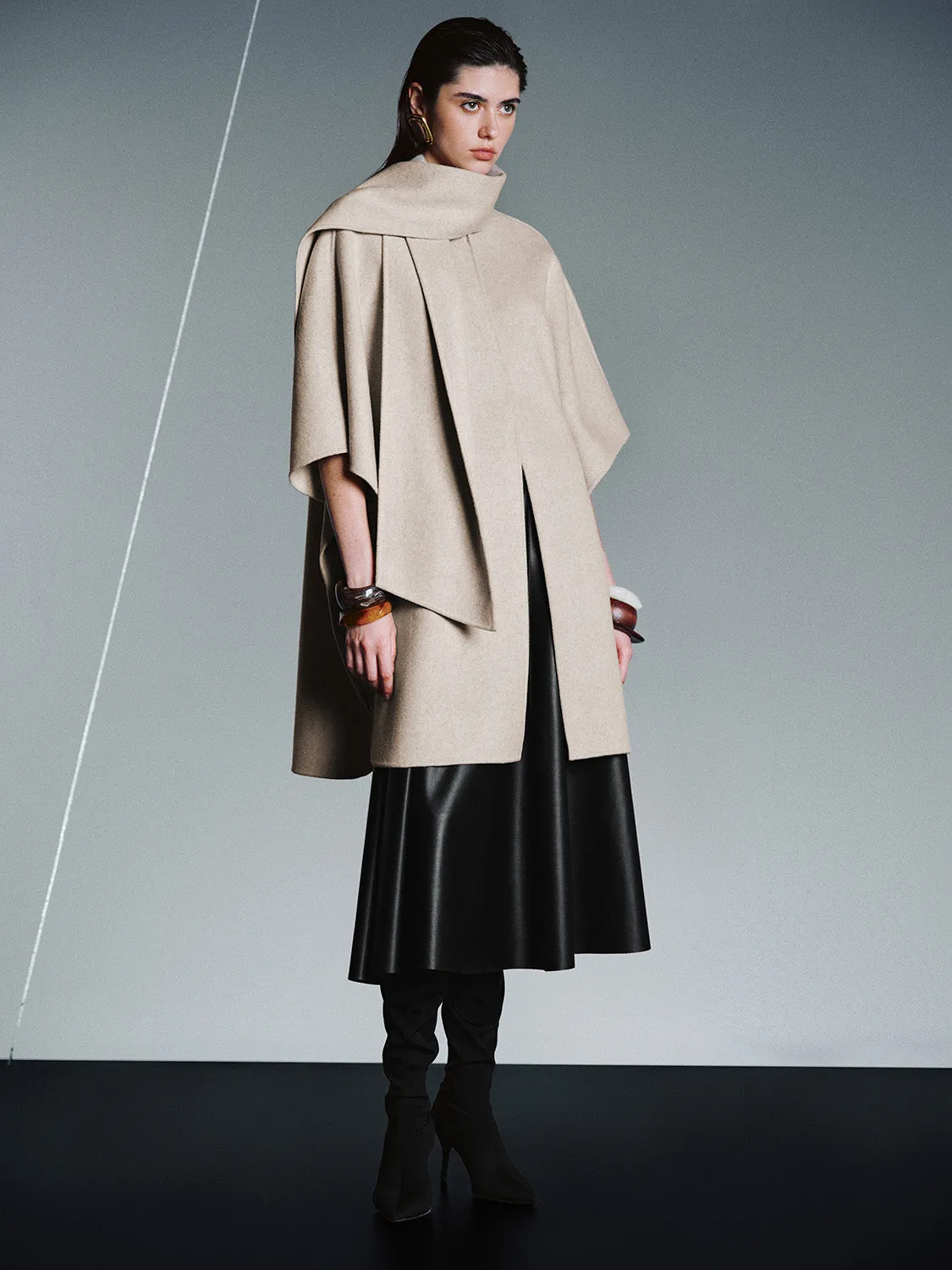 Longline Loose Wool Blend Coat sold by Urban Revivo product image thumbnail 3