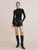 Mock Neck Skinny Knitted T-Shirt sold by Urban Revivo