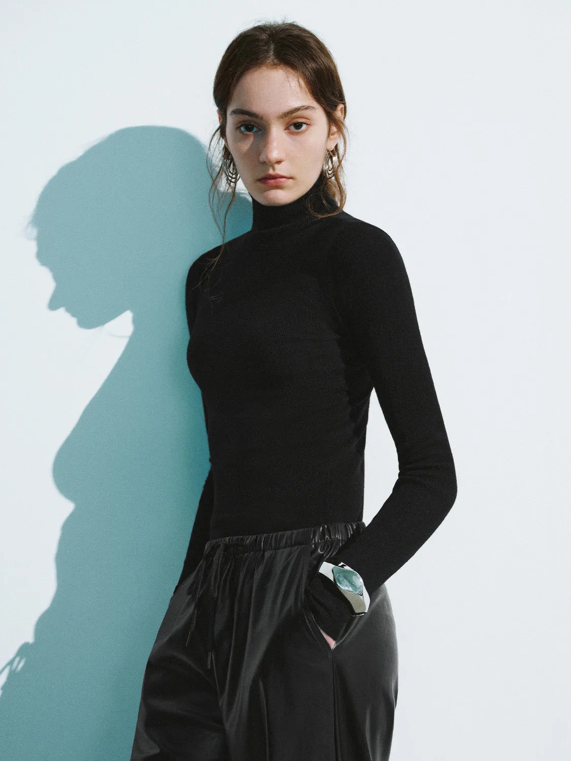 Turtle Neck Skinny Knitted T-Shirt sold by Urban Revivo product image thumbnail 3