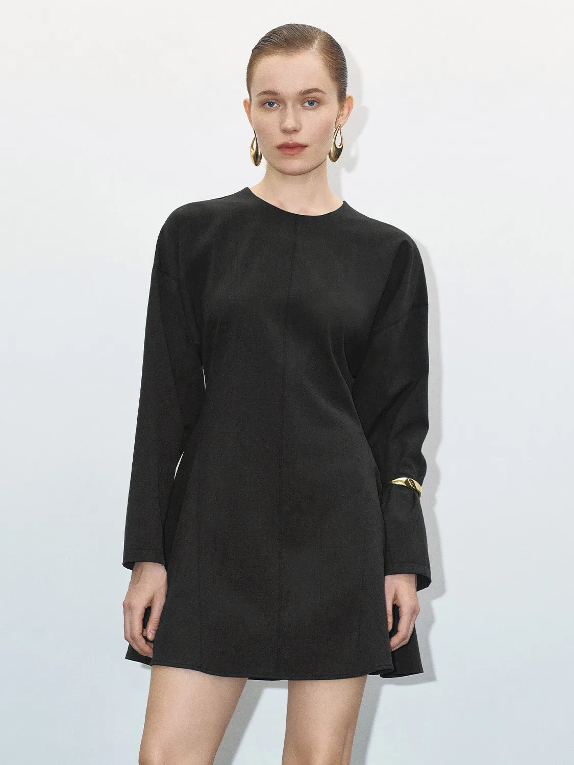 Crew Neck Loose Skater Dress sold by Urban Revivo