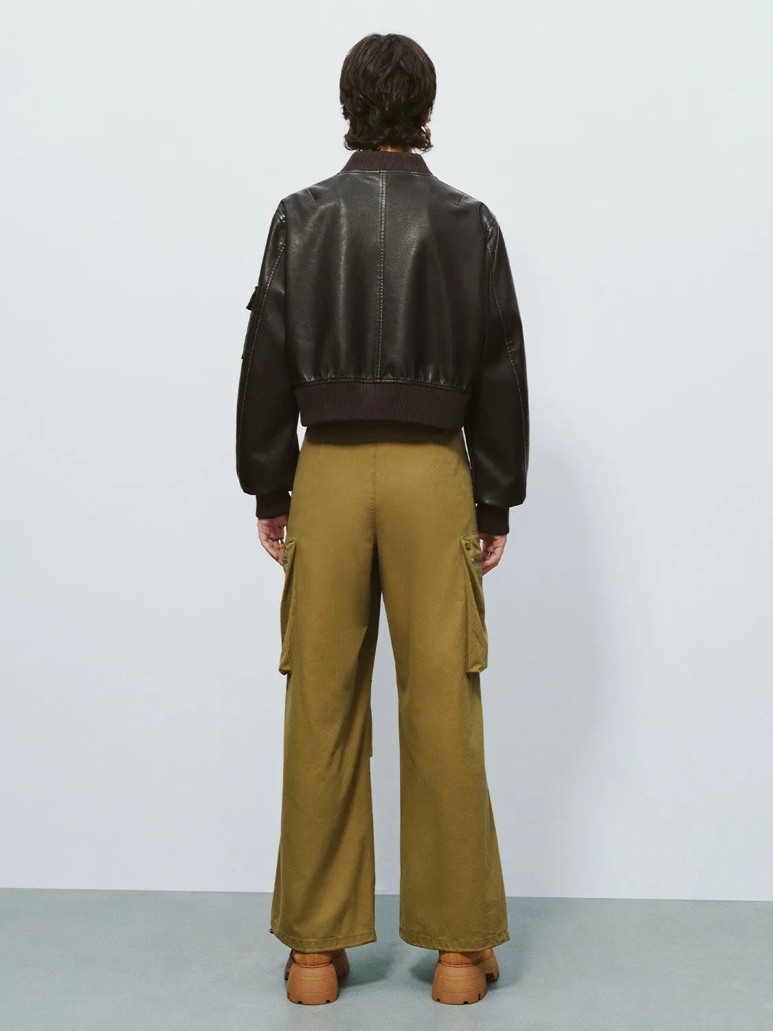 Loose Vegan Leather Jacket sold by Urban Revivo product image thumbnail 4