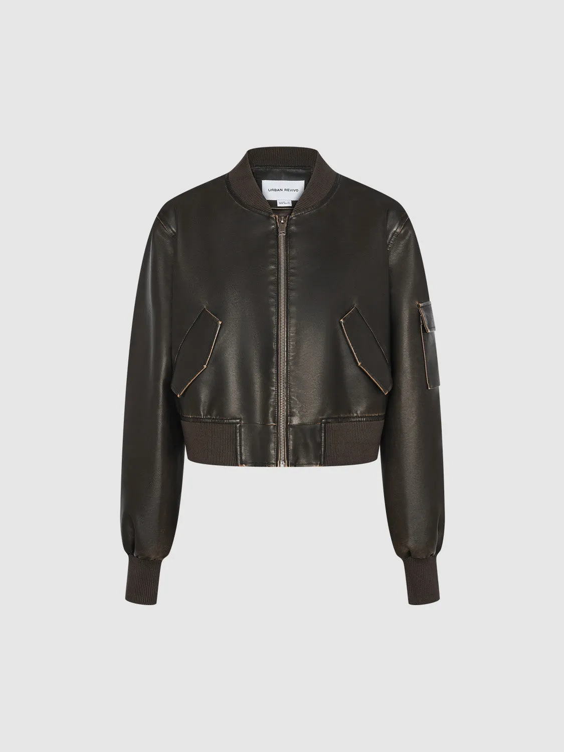 Loose Vegan Leather Jacket sold by Urban Revivo product image thumbnail 2
