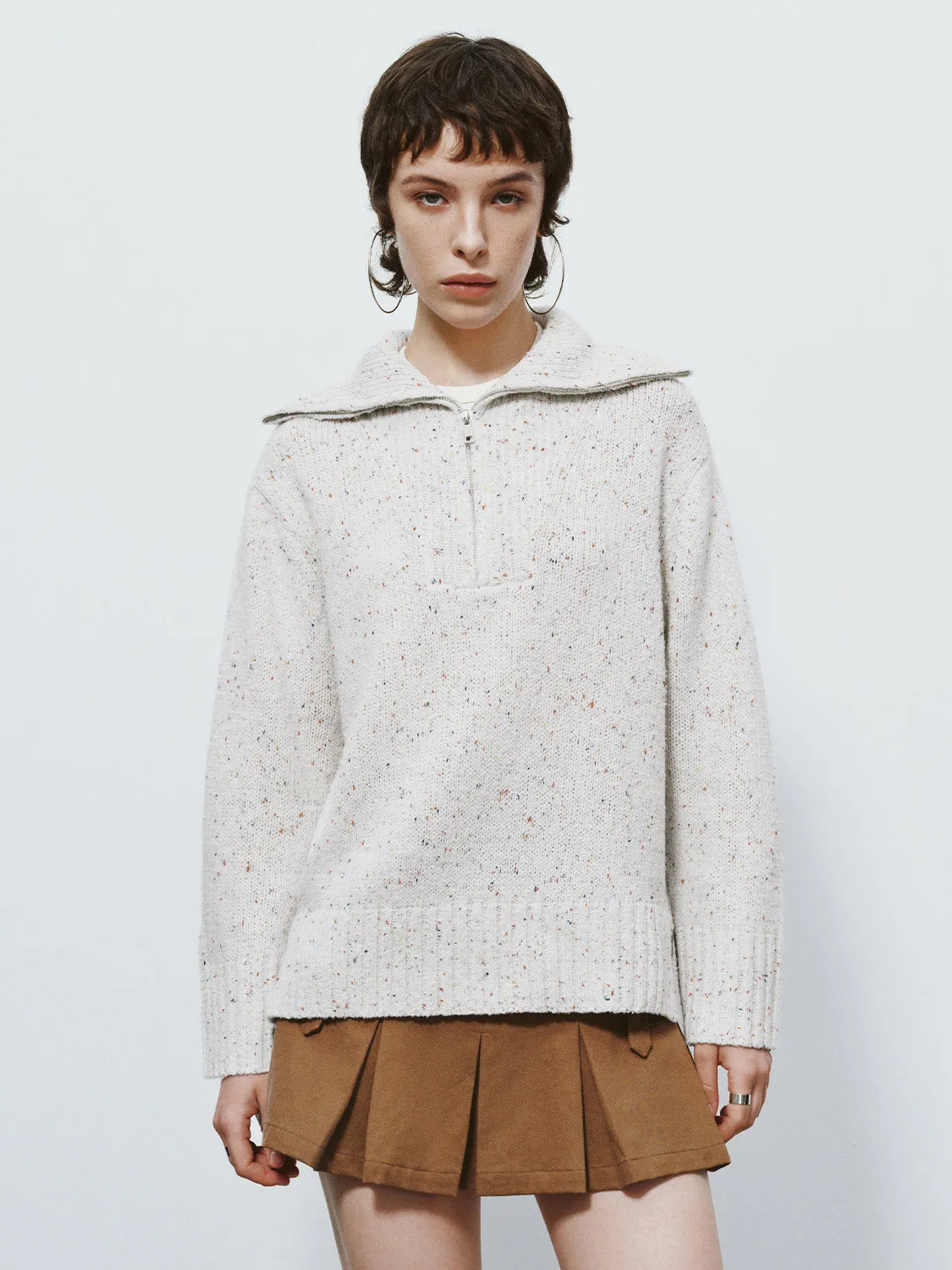 Zip Half Placket Knitted T-Shirt sold by Urban Revivo