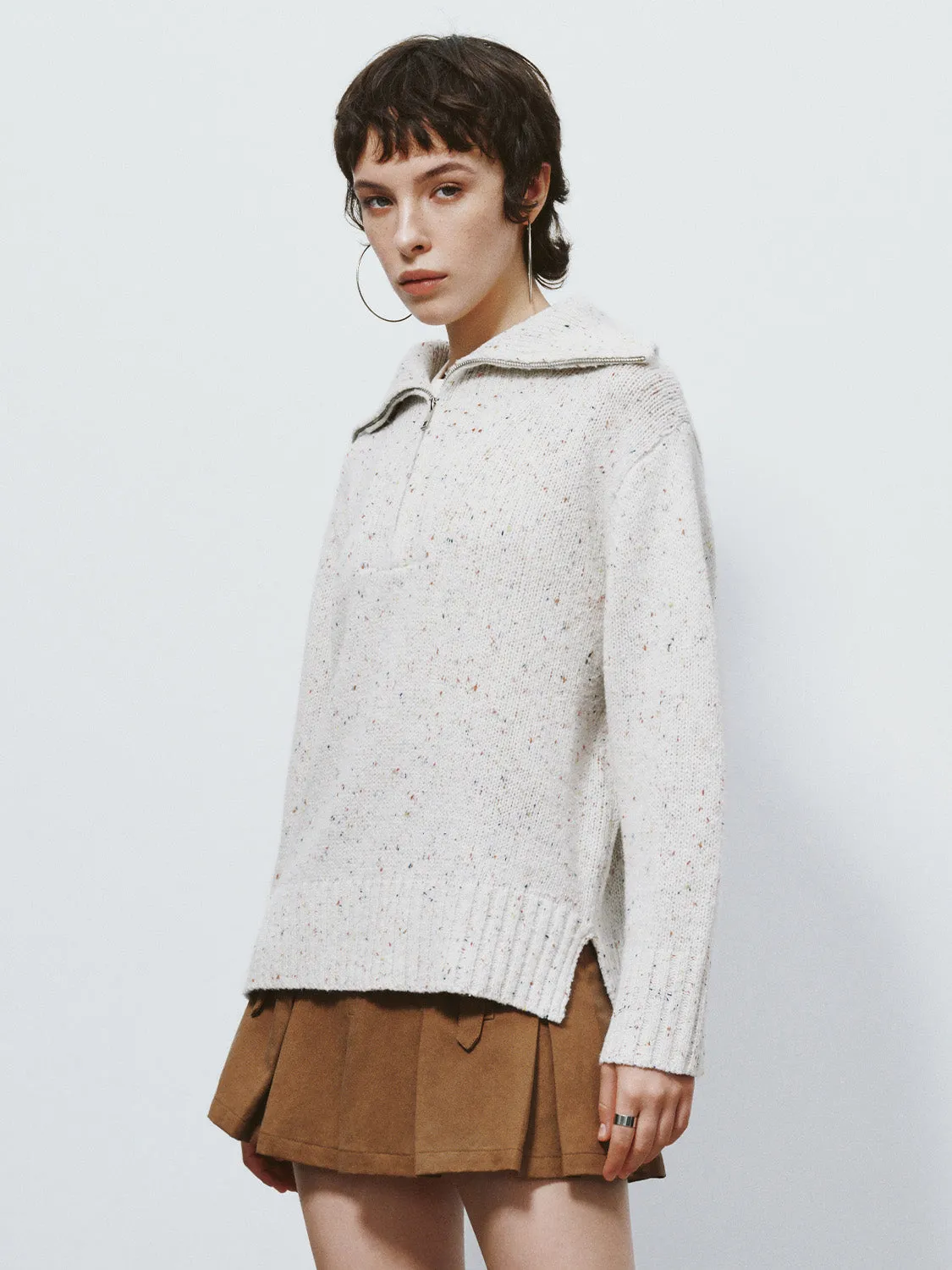 Zip Half Placket Knitted T-Shirt sold by Urban Revivo product image thumbnail 3