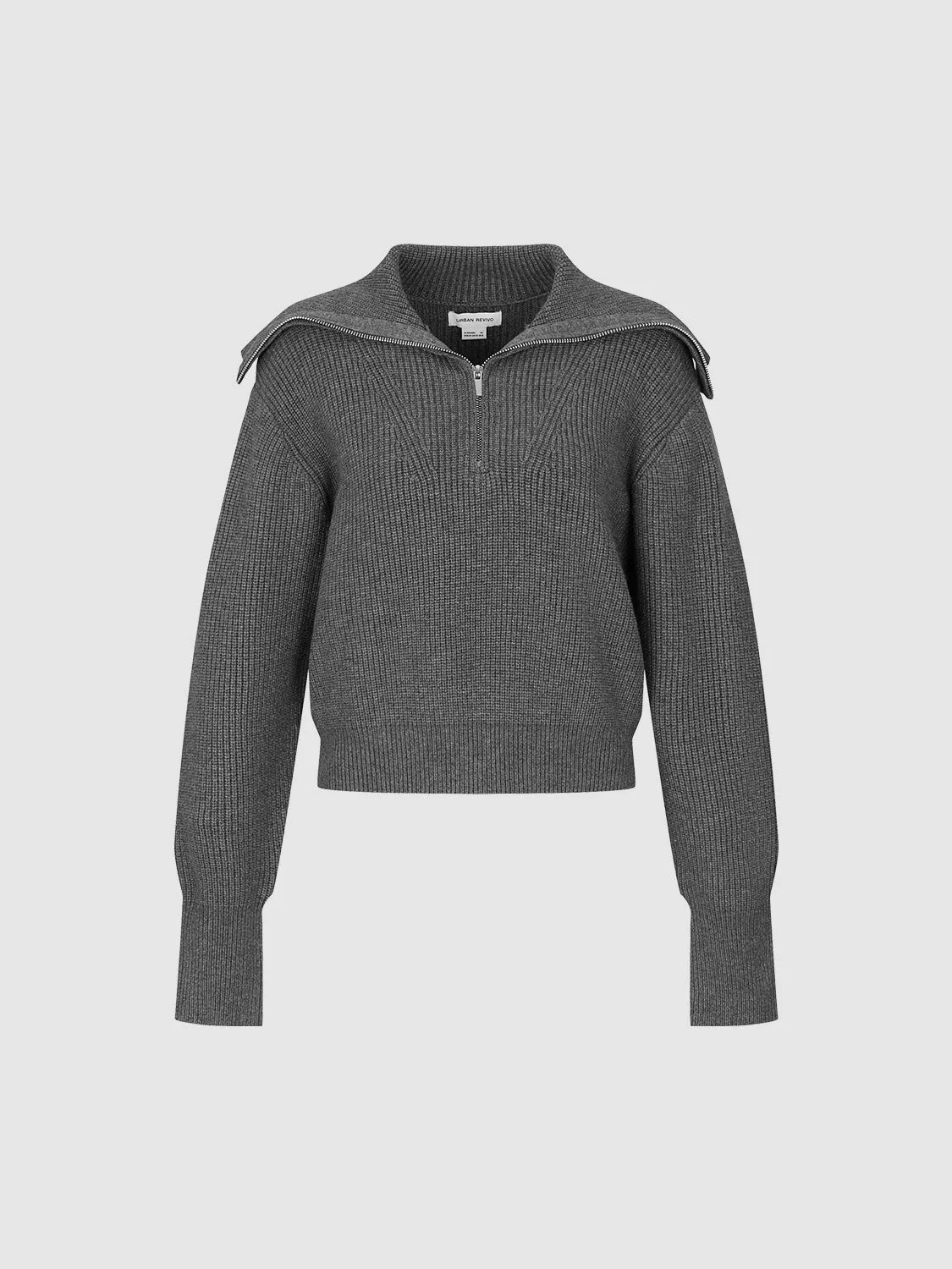 Zip Half Placket Knitted T-Shirt sold by Urban Revivo product image thumbnail 2