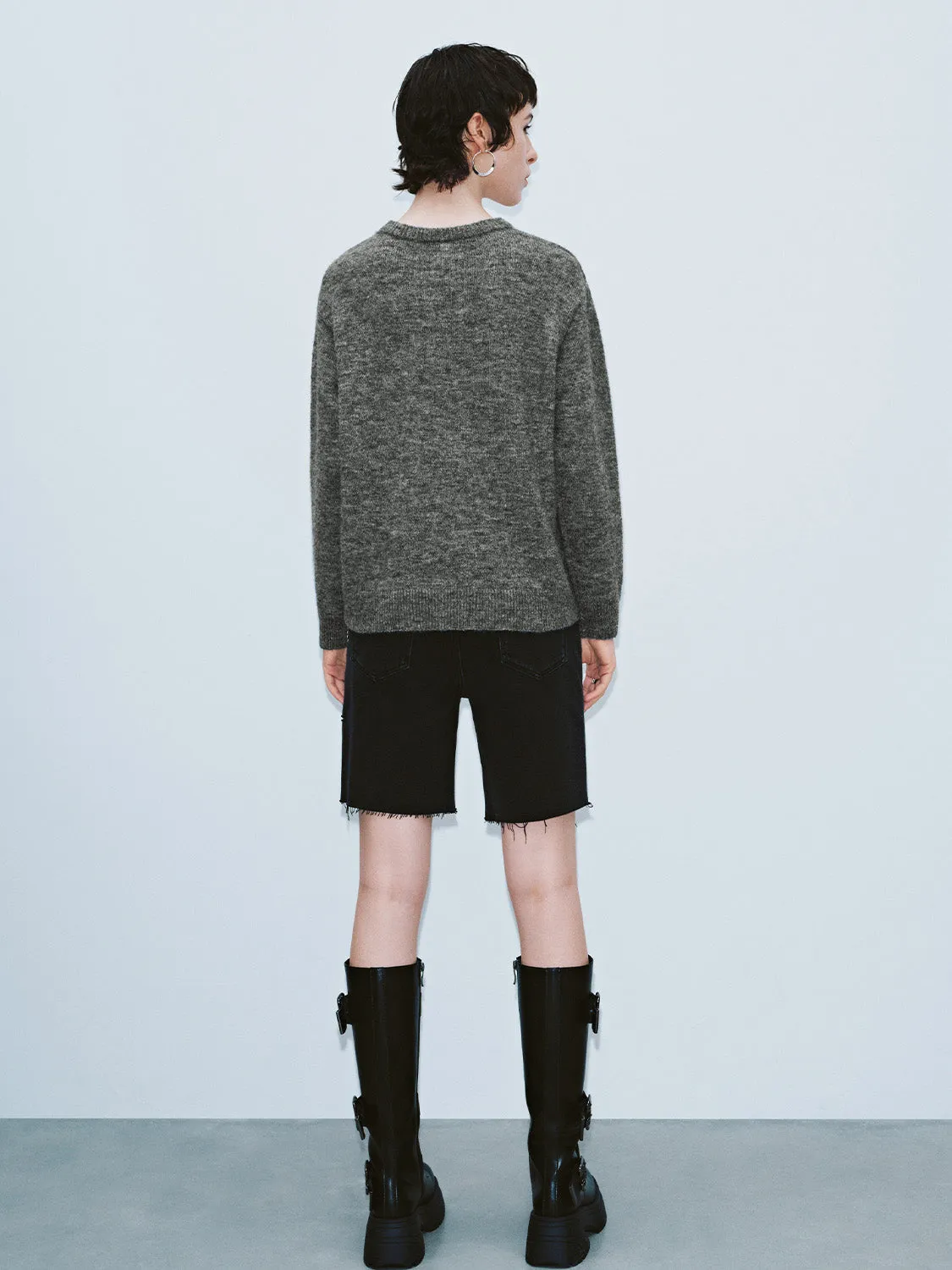 Crew Neck Loose Knitted T-Shirt sold by Urban Revivo product image thumbnail 4
