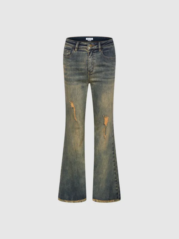 Ripped Skinny Flare Jeans sold by Urban Revivo