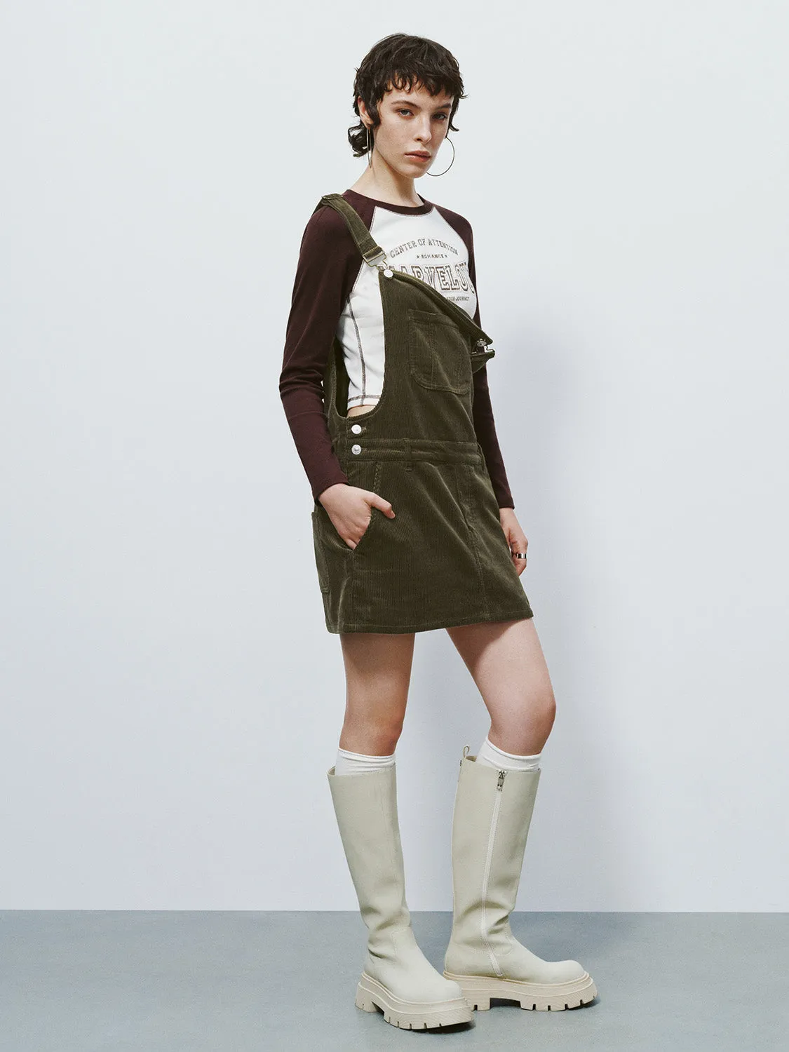 Textured Mini Pinafore Dress sold by Urban Revivo product image thumbnail 5