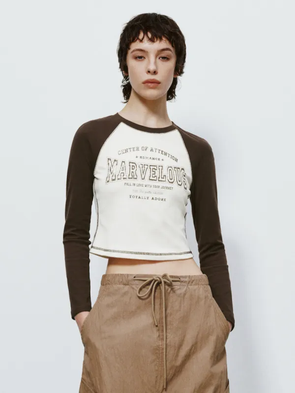 Printed Crew Neck Skinny T-Shirt sold by Urban Revivo