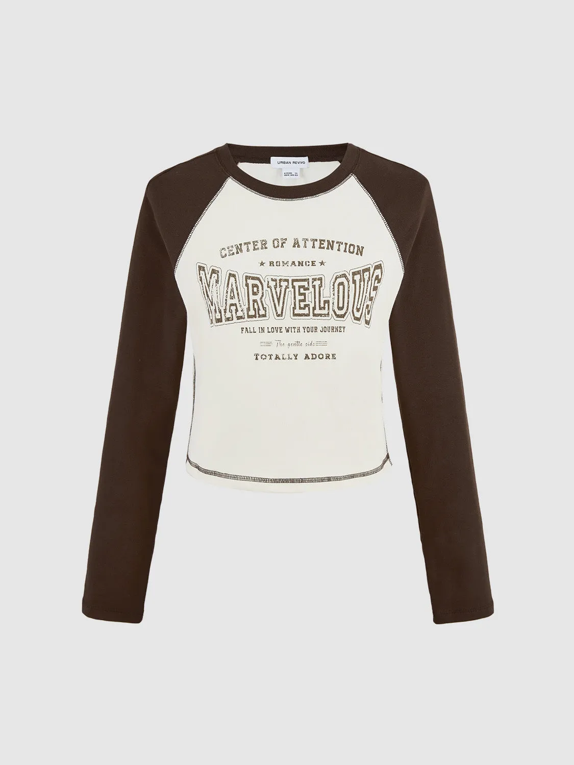 Printed Crew Neck Skinny T-Shirt sold by Urban Revivo product image thumbnail 2