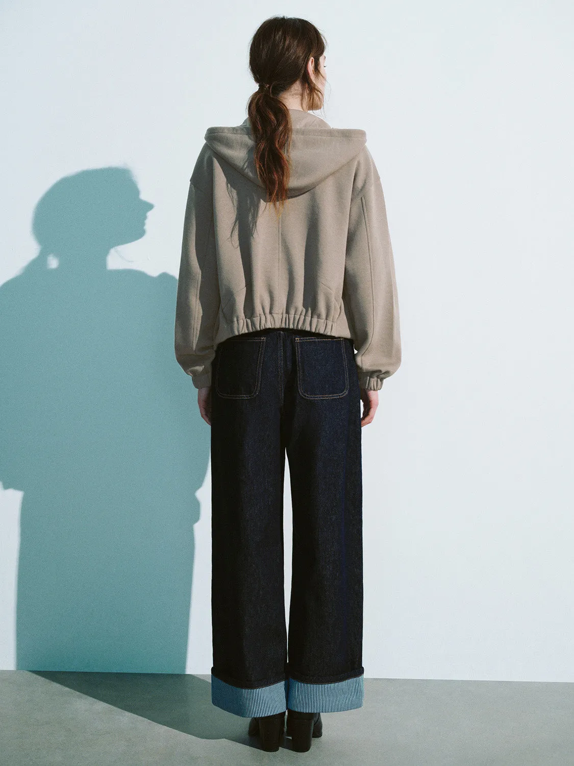 Zipper Front Hooded Loose Jacket sold by Urban Revivo product image thumbnail 4