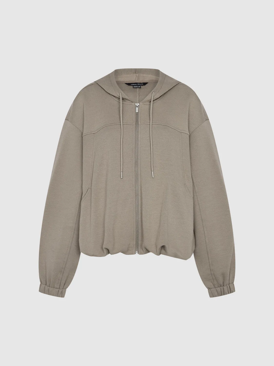 Zipper Front Hooded Loose Jacket sold by Urban Revivo product image thumbnail 2