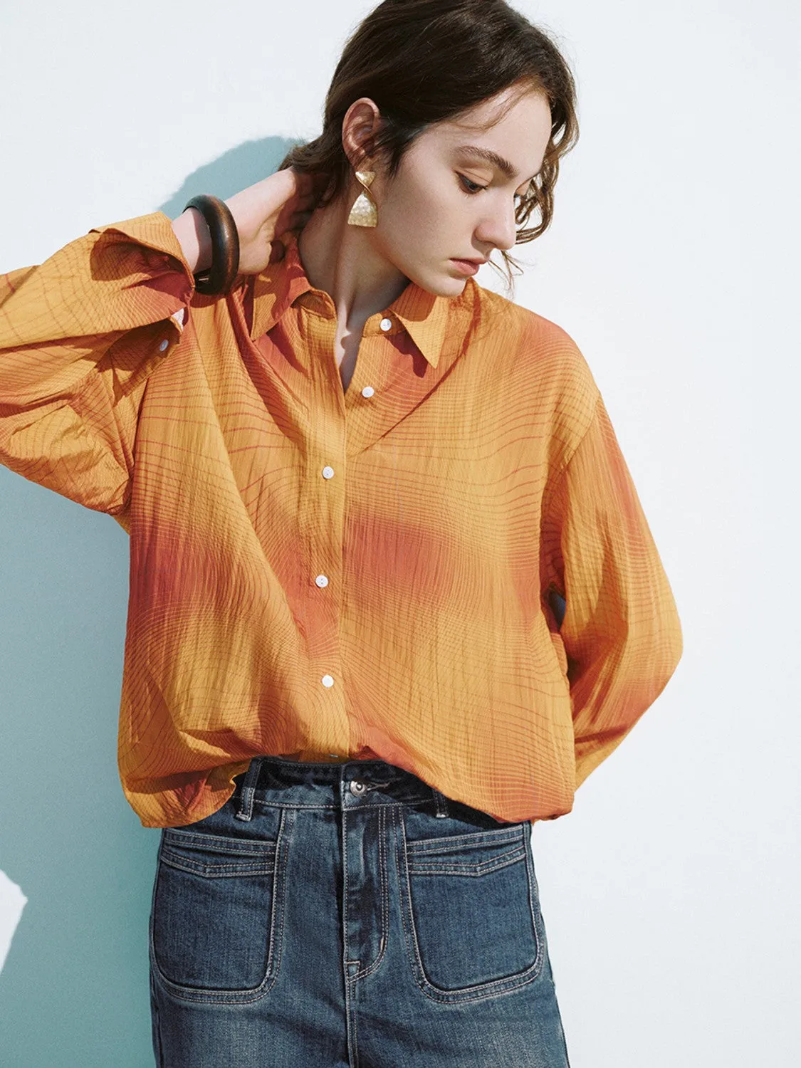 Printed Button Up Loose Shirt sold by Urban Revivo product image thumbnail 4