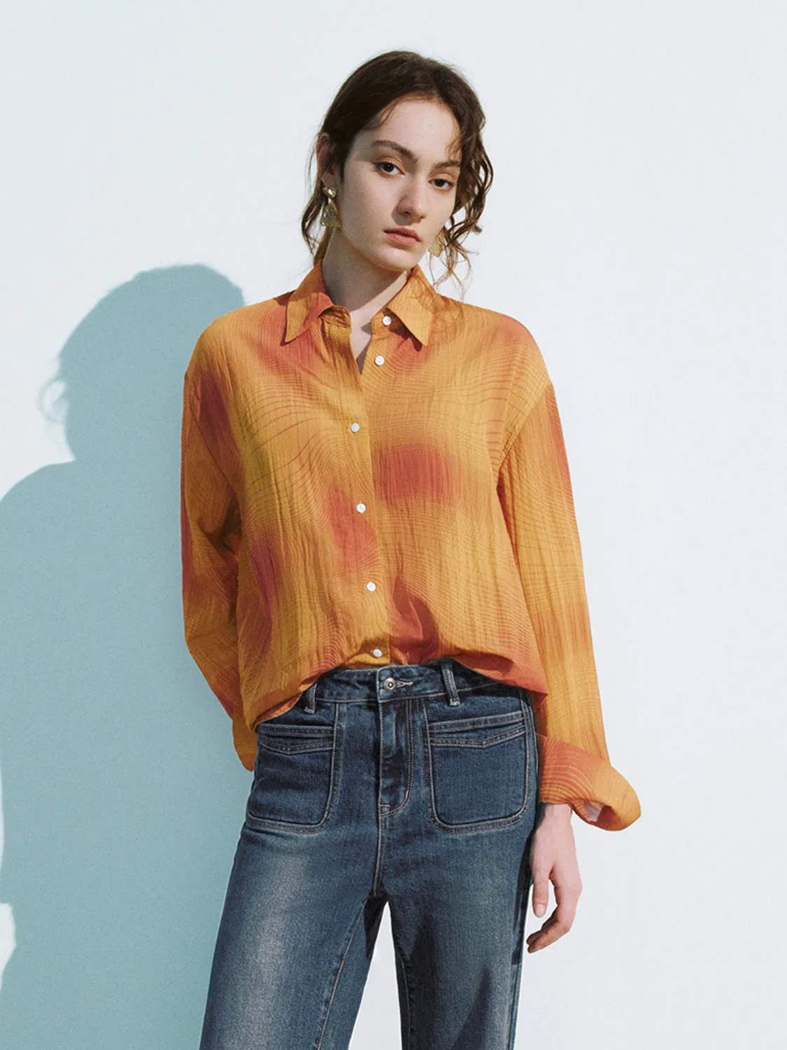 Printed Button Up Loose Shirt sold by Urban Revivo