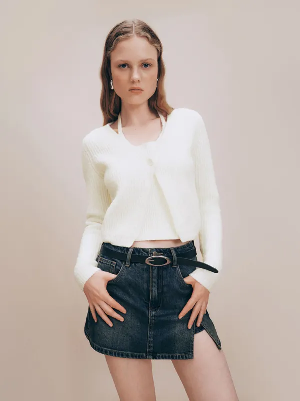 2 In 1 Halter Neck Knitted T-Shirt sold by Urban Revivo