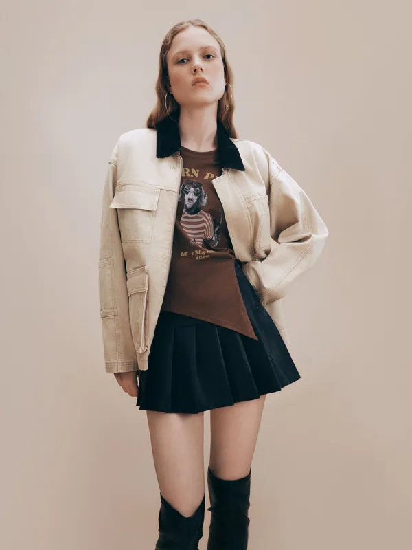 Multi Pocket Loose Denim Jacket sold by Urban Revivo