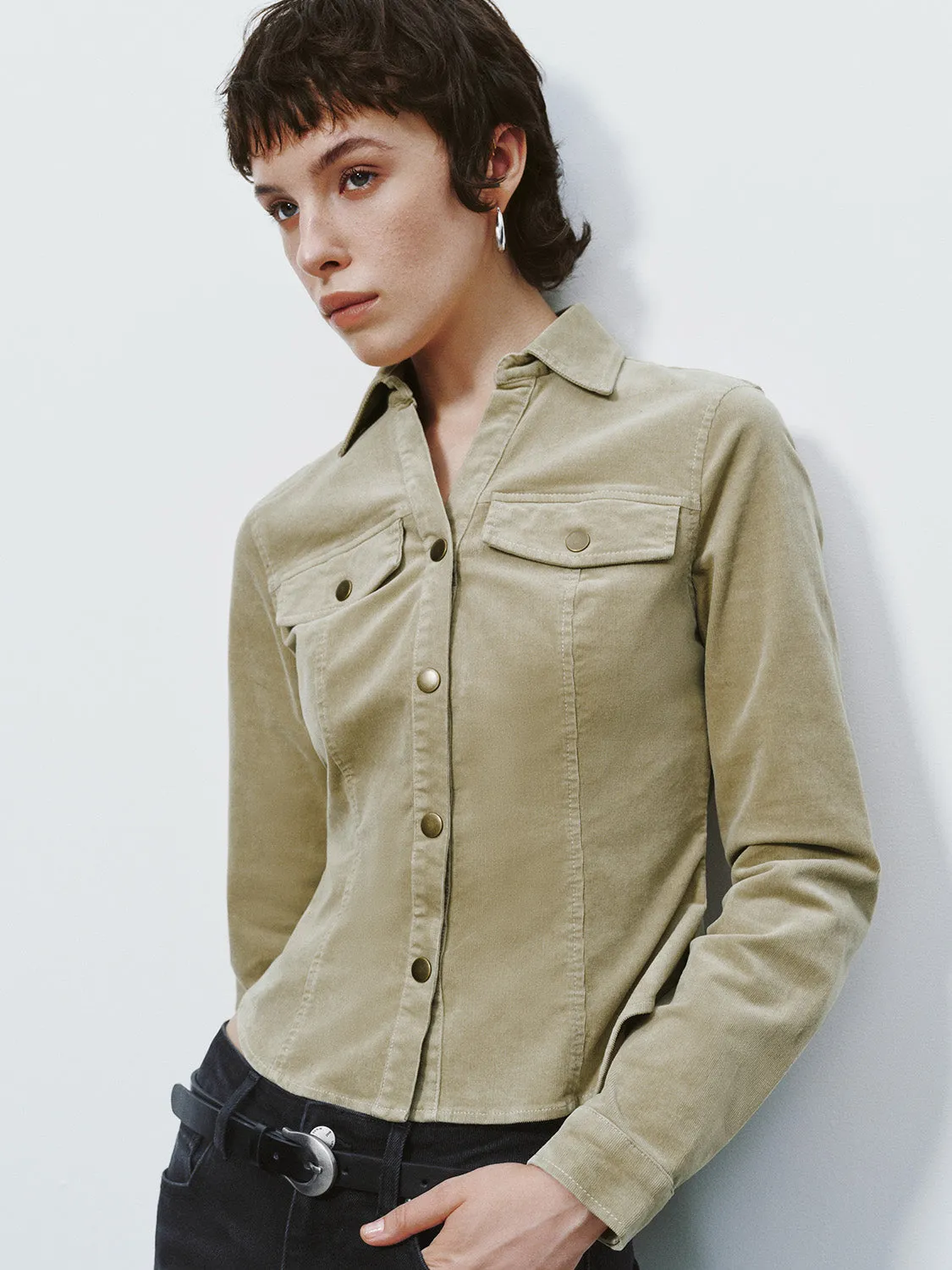 Press Button Lapel Shirt sold by Urban Revivo product image thumbnail 3