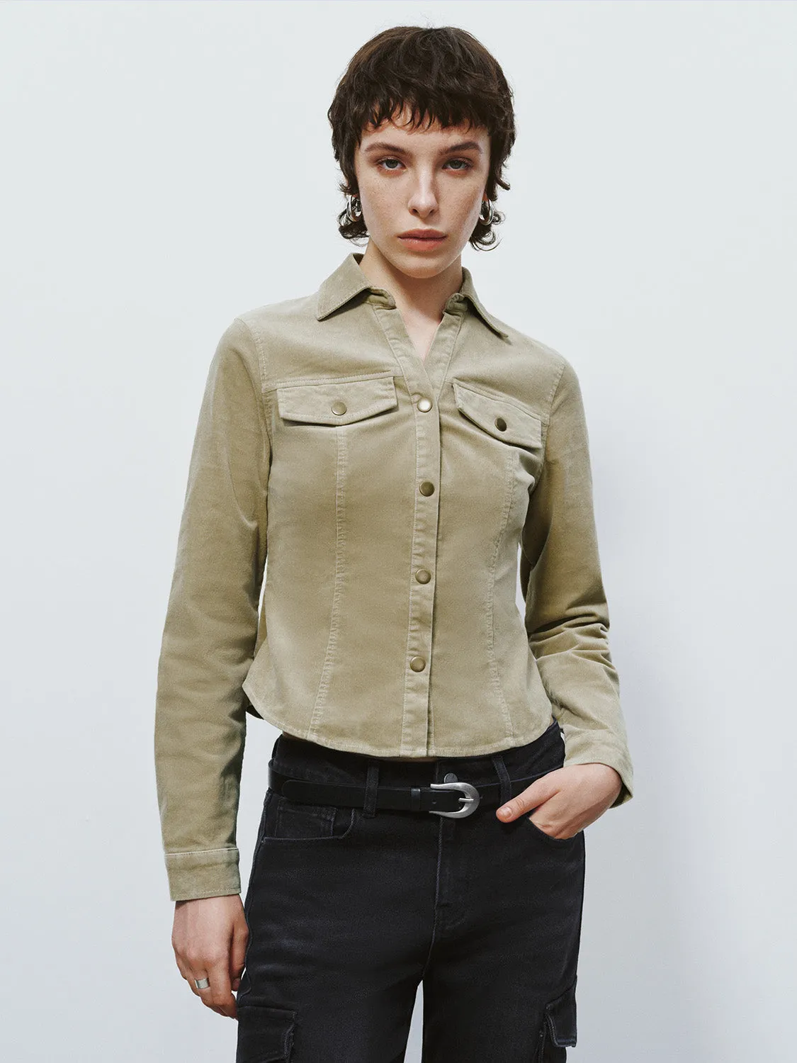 Press Button Lapel Shirt sold by Urban Revivo