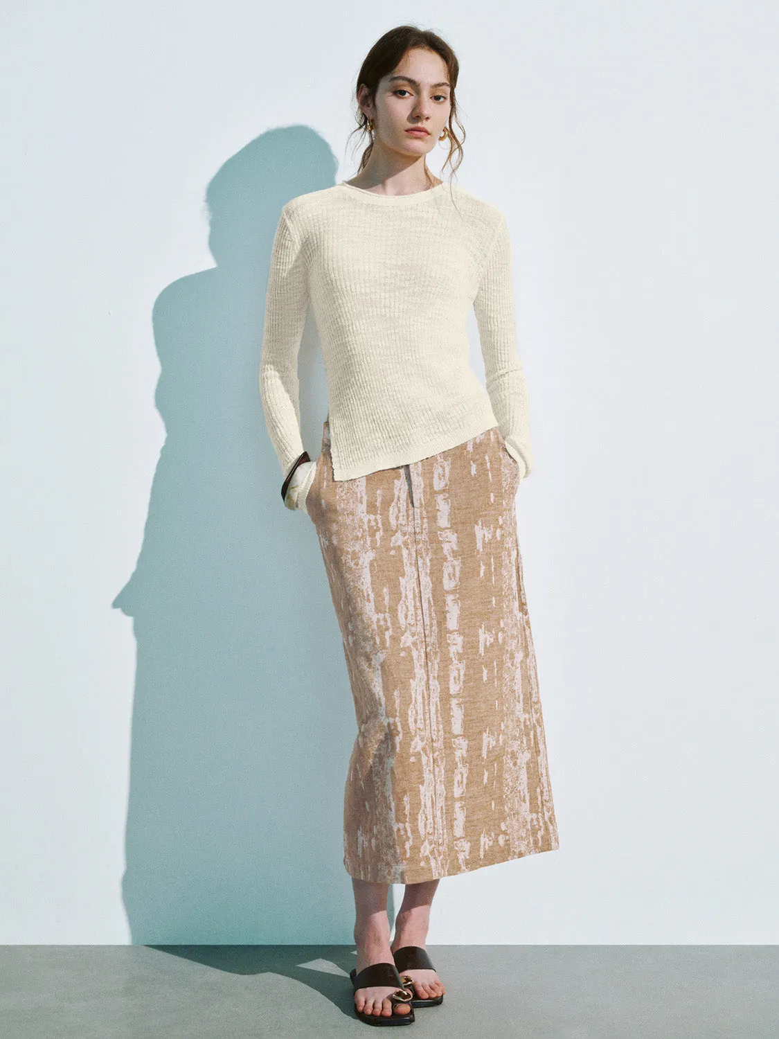 Crew Neck Skinny Knitted T-Shirt sold by Urban Revivo product image thumbnail 5