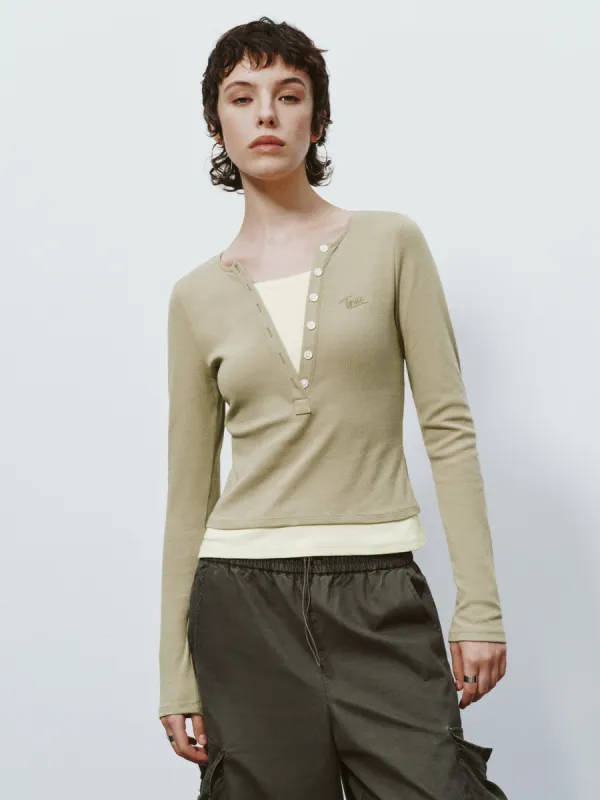 2 In 1 Notch Collar Skinny T-Shirt sold by Urban Revivo